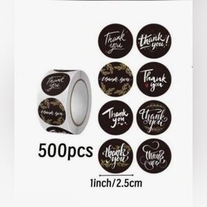 Thank you stickers, 500 pieces (1 Roll) NEW